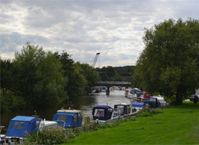 Moorings on the River Medway at Wateringbury